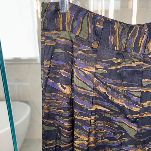 Frank & Oak Midnight Blue and Brown Wide Leg Trousers - Picture 8 of 8